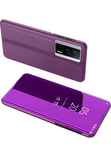Xiaomi Ayna Yüzey Kılıfı Redmi K60 5g / K60 Pro 5g / Poco F5 Pro 5g Pencere Elektrapan Deri Telefon Kapağı (Yurt Dışından)