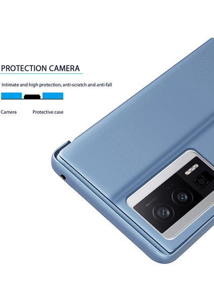 Xiaomi Ayna Yüzey Kılıfı Redmi K60 5g / K60 Pro 5g / Poco F5 Pro 5g Pencere Elektrapan Deri Telefon Kapağı (Yurt Dışından)