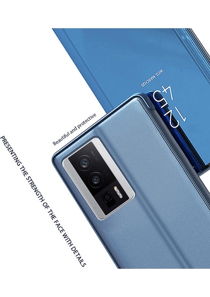 Xiaomi Ayna Yüzey Kılıfı Redmi K60 5g / K60 Pro 5g / Poco F5 Pro 5g Pencere Elektrapan Deri Telefon Kapağı (Yurt Dışından)