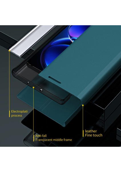 Xiaomi Poco X5 Pro 5g / Redmi Note 12 Pro Speed ​​5g / 12 Pro 5g Pu Deri Stand Telefon Kılıfı Elektrokaplama Akıllı Telefon Kapağı (Yurt Dışından)