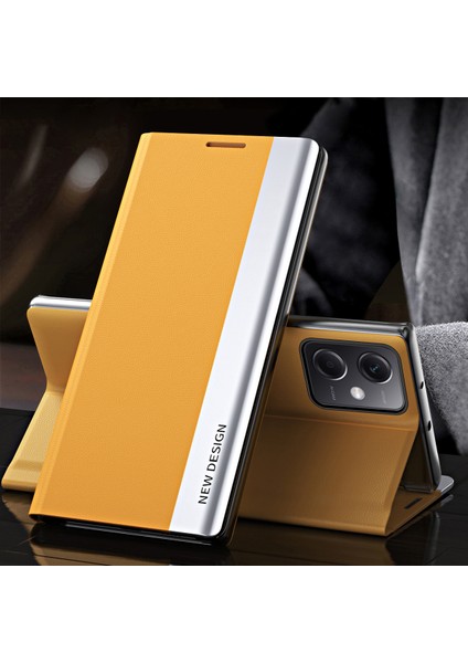 Xiaomi Poco X5 Pro 5g / Redmi Note 12 Pro Speed ​​5g / 12 Pro 5g Pu Deri Stand Telefon Kılıfı Elektrokaplama Akıllı Telefon Kapağı (Yurt Dışından)