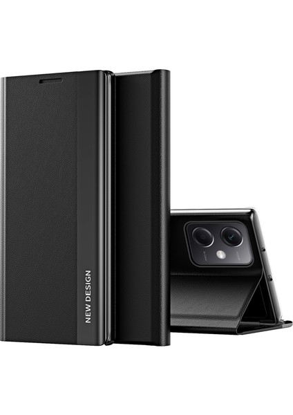 Xiaomi Poco X5 Pro 5g / Redmi Note 12 Pro Speed ​​5g / 12 Pro 5g Pu Deri Stand Telefon Kılıfı Elektrokaplama Akıllı Telefon Kapağı (Yurt Dışından)