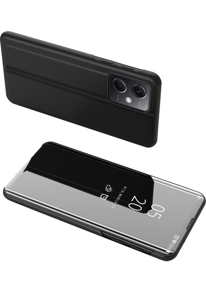 Xiaomi Poco X5 Pro 5g / Redmi Note 12 Pro Speed ​​5g / Not 12 Pro 5g Pencere Pu Deri Telefon Kılıfı Elektrokaplatma Ayna Yüzey Stand Kapağı (Yurt Dışından)