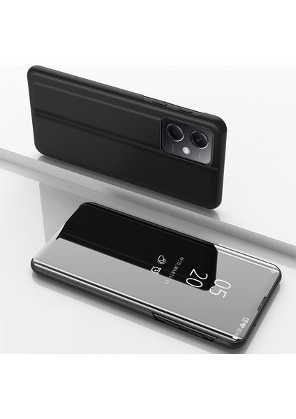 Xiaomi Poco X5 Pro 5g / Redmi Note 12 Pro Speed ​​5g / Not 12 Pro 5g Pencere Pu Deri Telefon Kılıfı Elektrokaplatma Ayna Yüzey Stand Kapağı (Yurt Dışından)