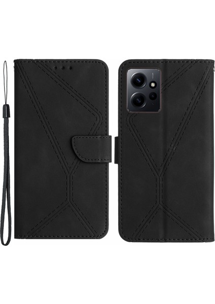 Xiaomi Redmi Pu Deri Telefon Kılıfı Not 12 4g Baskılı Çizgi Cüzdan Stand Cilt Touch Cover (Yurt Dışından)