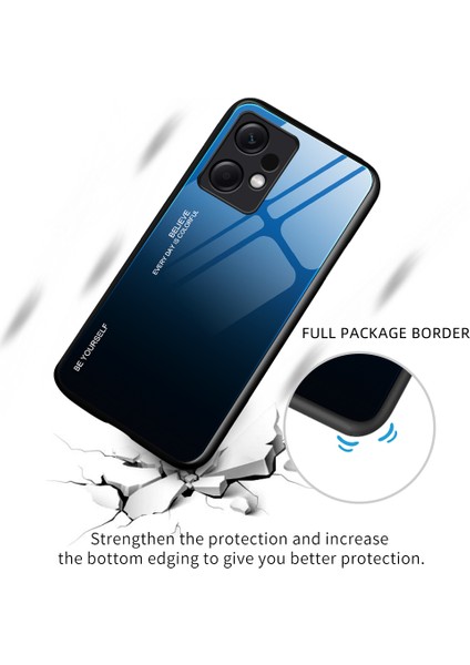 Xiaomi Redmi Note 12 4g Gradyan Renkli Telefon Geri Kılıf Temiz Cam + Pc + Tpu Şok Geçirmez Koruyucu Kapak (Yurt Dışından)