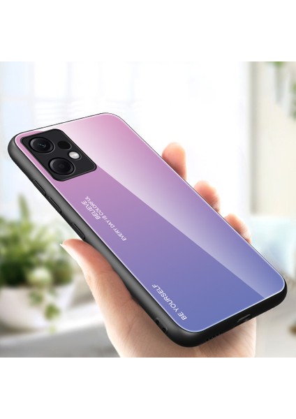 Xiaomi Redmi Note 12 4g Gradyan Renkli Telefon Geri Kılıf Temiz Cam + Pc + Tpu Şok Geçirmez Koruyucu Kapak (Yurt Dışından)