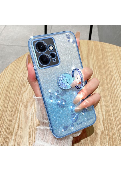 Xiaomi Redmi Note 12 4g Kickstand Case Glitter Gradient Rhinestone Çiçek Telefon Kapağı Tpu Elektrokaplama Kılıfı (Yurt Dışından) fırsatları