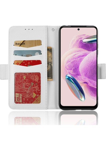 Lr Joyful Xiaomi Redmi Litchi Doku Deri Kılıf Not 12S 4g, Katlanabilir Stand Telefon Cüzdan Kapağı (Yurt Dışından)