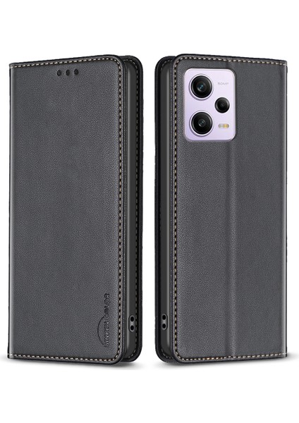 Xiaomi Redmi Stand Kılıfı Note 12 Pro Speed ​​5g / Poco X5 Pro 5g Binfen Renk BF18 Deri Kart Tutucu Telefon Kapağı (Yurt Dışından)