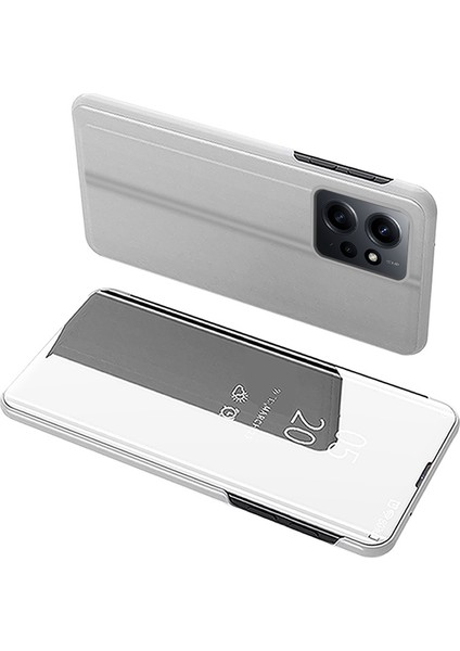 Xiaomi Redmi Deri Kılıf Not 12 4g Stand Kabuk Görünümü Pencere Aynası Elektrapan Telefon Kapağı (Yurt Dışından)