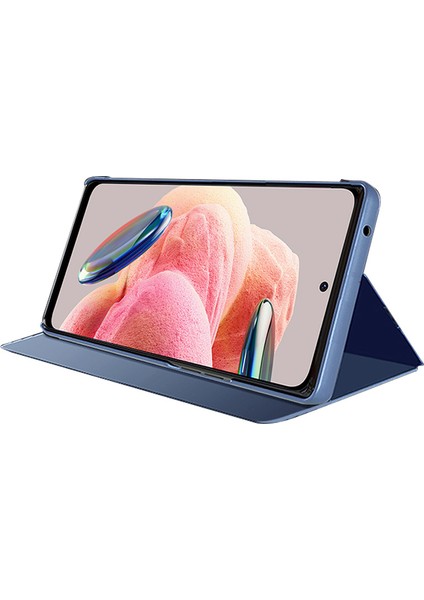 Xiaomi Redmi Deri Kılıf Not 12 4g Stand Kabuk Görünümü Pencere Aynası Elektrapan Telefon Kapağı (Yurt Dışından)