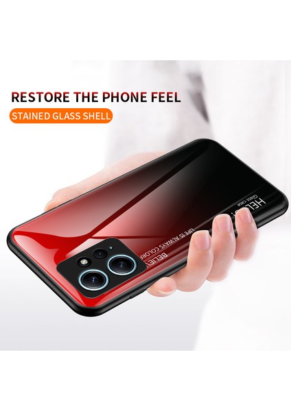 Xiaomi Redmi Note 12 4g Telefon Kılıfı Temperli Cam+Pc+Tpu Gradyan Cep Telefonu Kapağı (Yurt Dışından)