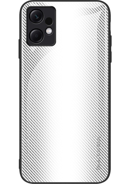 Xiaomi Redmi Not 12 4g Temperli Cam Geri Kılıf Karbon Fiber Doku Yumuşak Tpu Çerçeve Telefon Kapağı (Yurt Dışından)