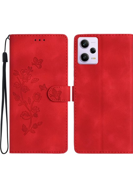 Xiaomi Redmi Deri Kılıf Not 12 Pro Speed ​​5g / Poco X5 Pro 5g Çiçek Baskı Stand Cüzdan Telefon Kapağı (Yurt Dışından)