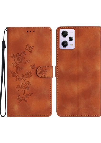 Xiaomi Redmi Deri Kılıf Not 12 Pro Speed ​​5g / Poco X5 Pro 5g Çiçek Baskı Stand Cüzdan Telefon Kapağı (Yurt Dışından)