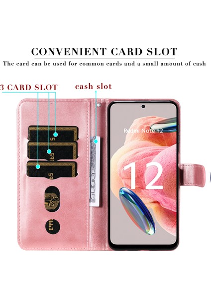 Xiaomi Redmi Not 12 4g Zipper Cep Deri Kılıf Buzağı Doku Stand Cüzdan Telefon Kapağı (Yurt Dışından)