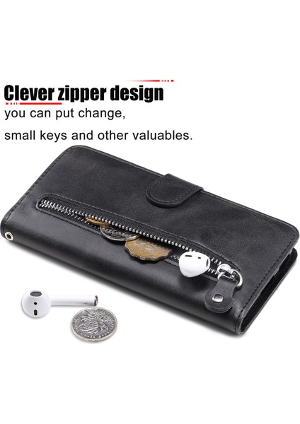Xiaomi Redmi Not 12 4g Zipper Cep Deri Kılıf Buzağı Doku Stand Cüzdan Telefon Kapağı (Yurt Dışından) fiyatları