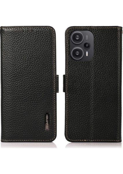 Xiaomi Redmi Note 12 Turbo Rfıd Engelleme Cep Telefonu Kılıfı Inek Deri Cüzdan Stand Kapağı (Yurt Dışından)