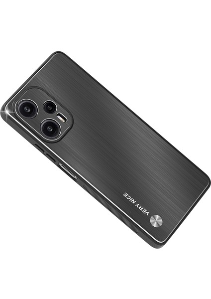 Xiaomi Redmi Fırçalanmış Telefon Kapağı Not 12 Turbo / Poco F5 5g Tpu Çerçeve Alüminyum Alaşım Geri Cep Telefonu Kılıfı (Yurt Dışından)