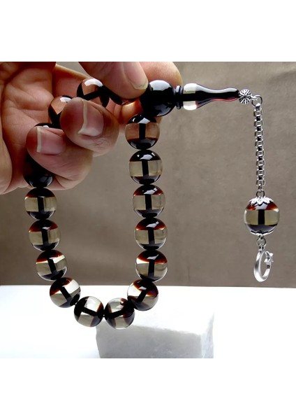 Kahverenk Sürmeli Maskot Kehribar Tesbih