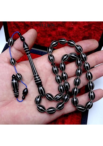 Usta Işçilikli Karpuz Dilimli Erzurum Oltu Taşı Tesbih Usta