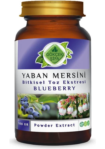 Gökçek Şifa Yaban Mersini Toz Ekstresi (Vaccinium Myrtillus)100 gr Cam Kavanoz