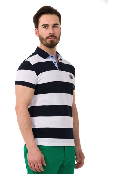 CT741 Navyblue-White Erkek Tshirt