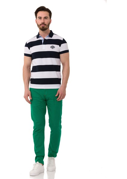 CT741 Navyblue-White Erkek Tshirt