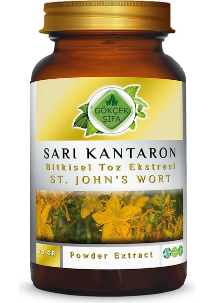 Gökçek Şifa Sarı Kantaron Toz Ekstresi (Hypericum Perforatum)70 gr Cam Kavanoz