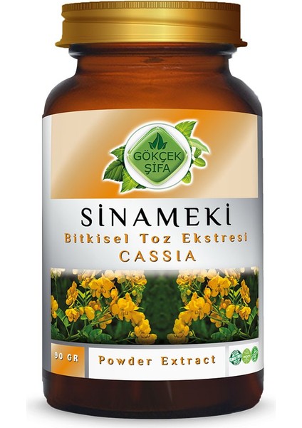 Gökçek Şifa Sinameki Toz Ekstresi (Cassia Angustifolia) 90 gr Cam Kavanoz