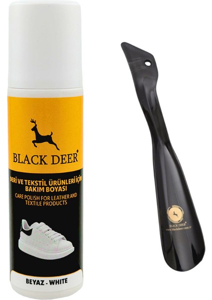 Black Deer Beyaz Ayakkabı Deri Kumaş Boyası,Sneaker Beyaz Ayakkabı Temizleyici,Ayakkabı Çekeceği 75 ml