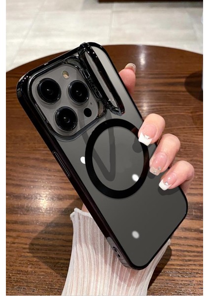 Apple iPhone 14 Pro Max Kılıf Magsafe Şarj Özellikli Kamera Korumalı Pc Luxury Kapak