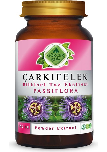 Gökçek Şifa Passiflora (Çarkıfelek) Toz Ekstresi 100 gr. Cam Kavanoz