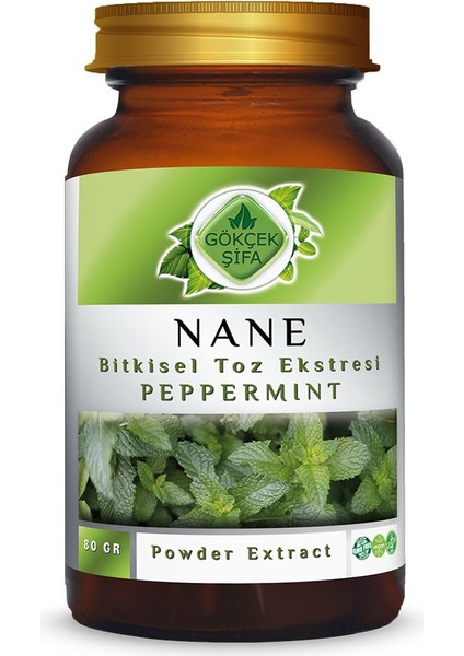 Gökçek Şifa Nane Toz Ekstresi (Mentha Piperita L.) 80 gr Cam Kavanoz