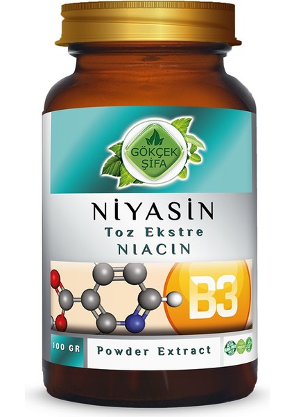 Niyasin Toz Ekstresi (Niacin Vitamin B3)100 gr. Cam Kavanoz
