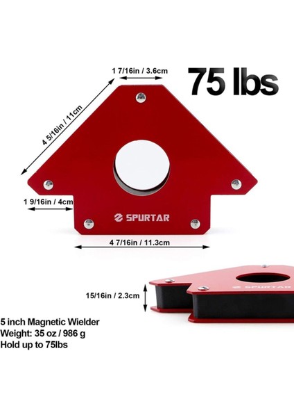 3'lü Set Manyetik Açılı Kaynak Tutucu Mıknatıs Manyetik Gönye Kaynak Gönyesi 25LBS-50LBS-75LBS fırsatları
