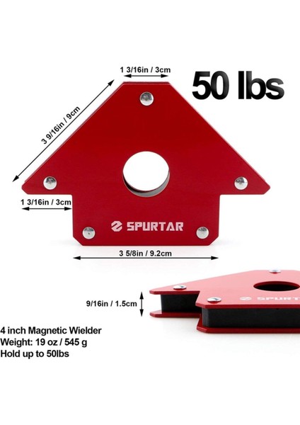 3'lü Set Manyetik Açılı Kaynak Tutucu Mıknatıs Manyetik Gönye Kaynak Gönyesi 25LBS-50LBS-75LBS indirimleri
