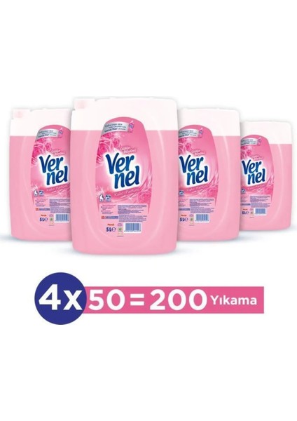 Çamaşır Yumuşatıcısı 4 x 5 Lt (200 Yıkama) Gülün Büyüsü