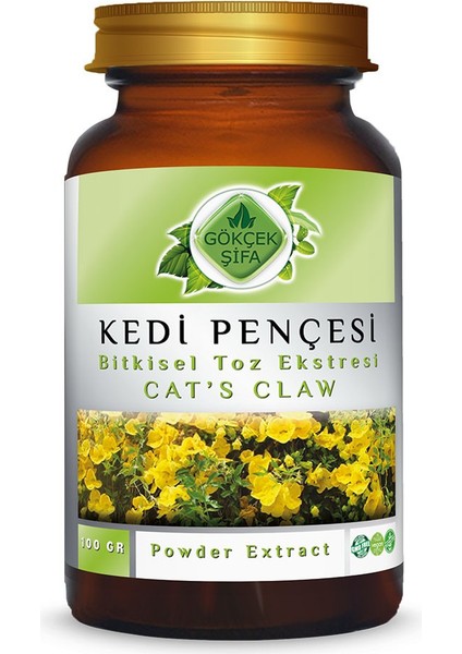 Kedi Pençesi Toz Ekstresi (Uncaria tomentosa)100 gr. Cam Kavanoz