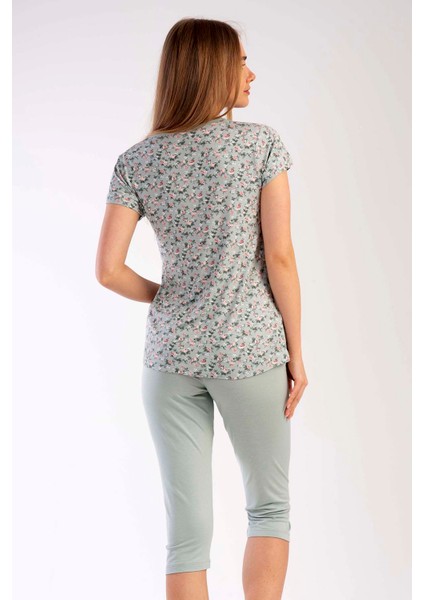 Kadın Vıscon V Yaka Kısa Kol Kaprili Pijama Takım fırsatları