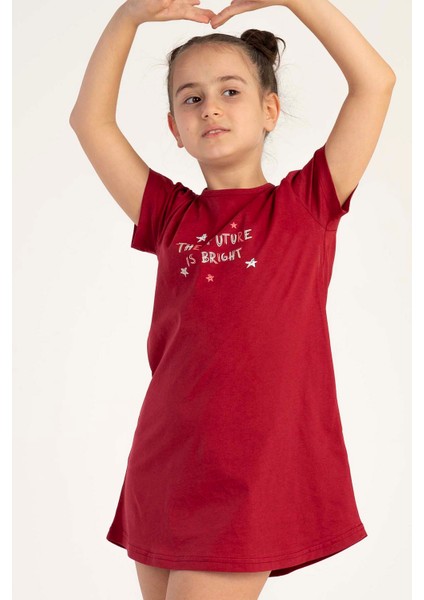 Pamuklu Kız Çocuk Kısa Kol Gecelik modelleri