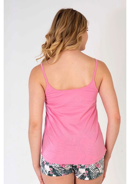 Pamuklu Kadın Ip Askılı Şortlu Pijama Takım