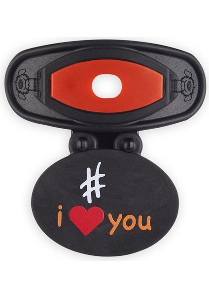 Siyah - Koyu Turuncu I Love You Ayakkabı Aksesuarı