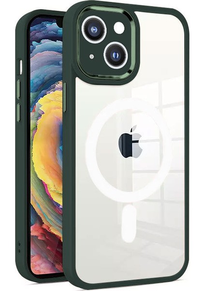 Apple iPhone 14 Plus Kılıf Magsafe Guard Silikon Kılıf (Kablosuz Şarj Destekli) Yeşil fiyatları