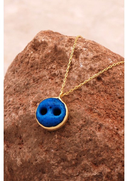 Süryani Nazar Boncuğu Altın Yaldızlı Gümüş Kolye 6652 fiyatları