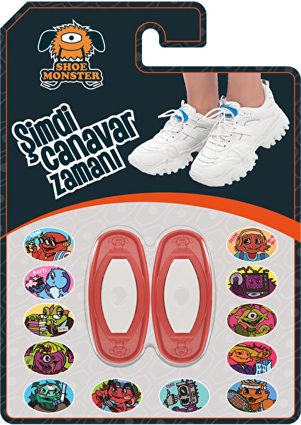 Shoe Monster Standart - Kırmızı Beyaz Ayakkabı Aksesuarı