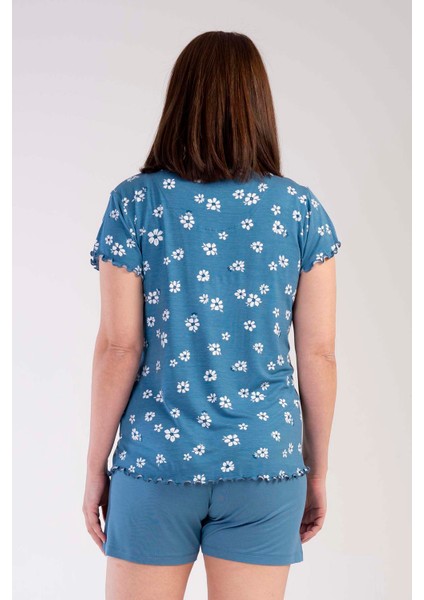 Kadın Vıscon Büyük Beden V Yaka Kısa Kol Şortlu Pijama Takım fırsatları