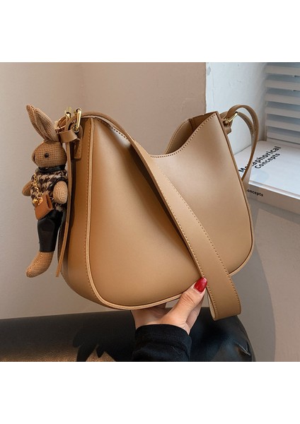 Moda Doku Omuz Çantası Büyük Kapasiteli Retro Bayanlar Messenger Çanta (Yurt Dışından)