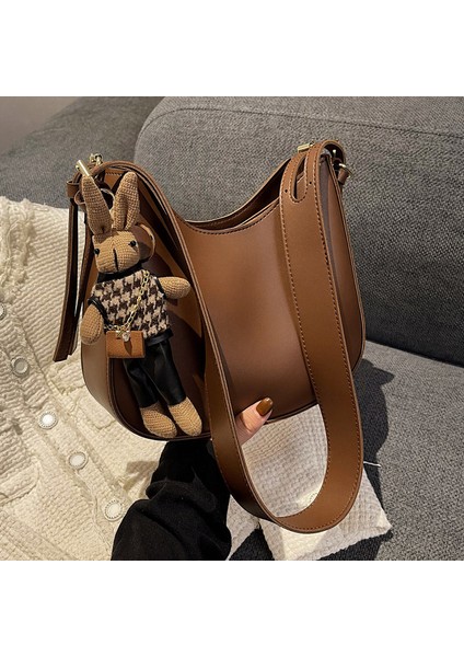 Moda Doku Omuz Çantası Büyük Kapasiteli Retro Bayanlar Messenger Çanta (Yurt Dışından)